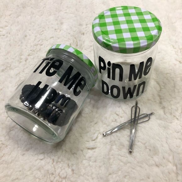 🆕 Hair Ties / Pins Gingham Container Organizer - Picture 2 of 6